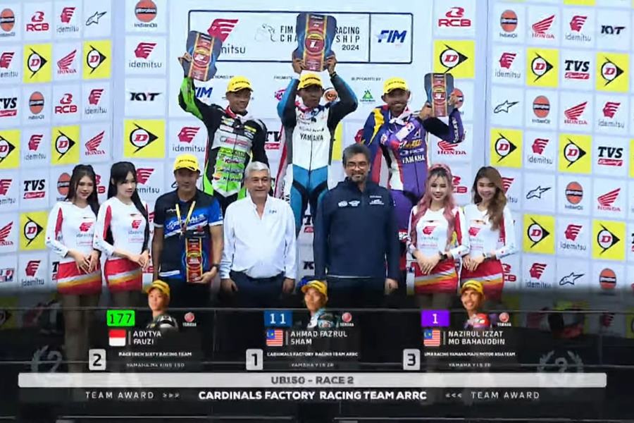 Hasil Race 2 UB150 ARRC Malaysia: Ahmad Fazrul Sham Menang, Aditya Fauzi Kedua, Izzat&nbsp;Ketiga